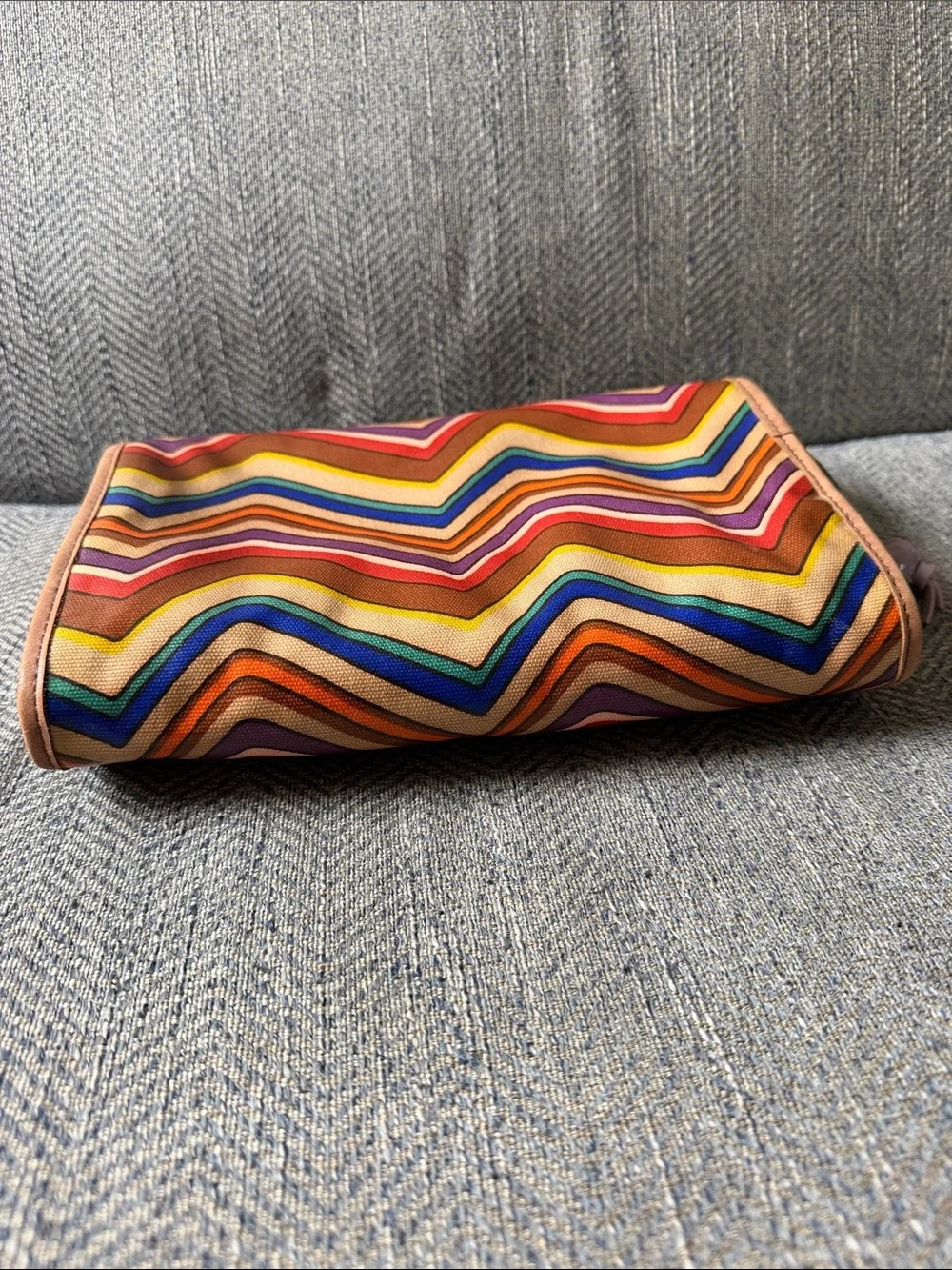 Fossil Multicolored Coated Canvas Cosmetic Bag